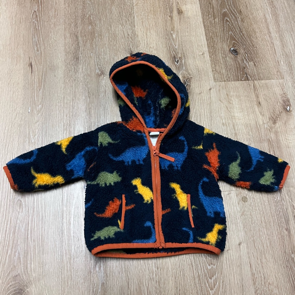 LITTLE ME Baby Boy Fuzzy Dino Jacket